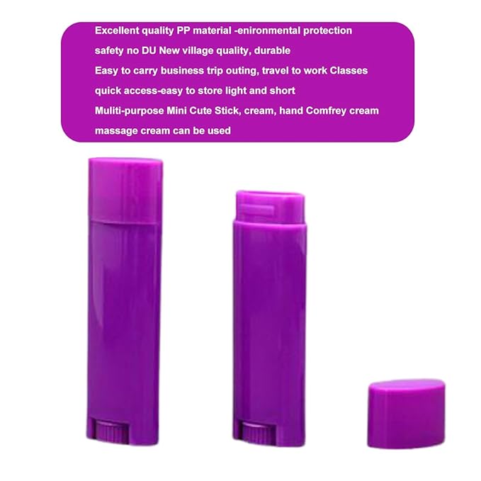 5ml 100Pcs Empty Oval Deodorant Lip balm Tubes Containers Twist-up Refillable Containers for Lipstick,Chapstick,Homemade Lip balm,DIY Deodorants(Purple)