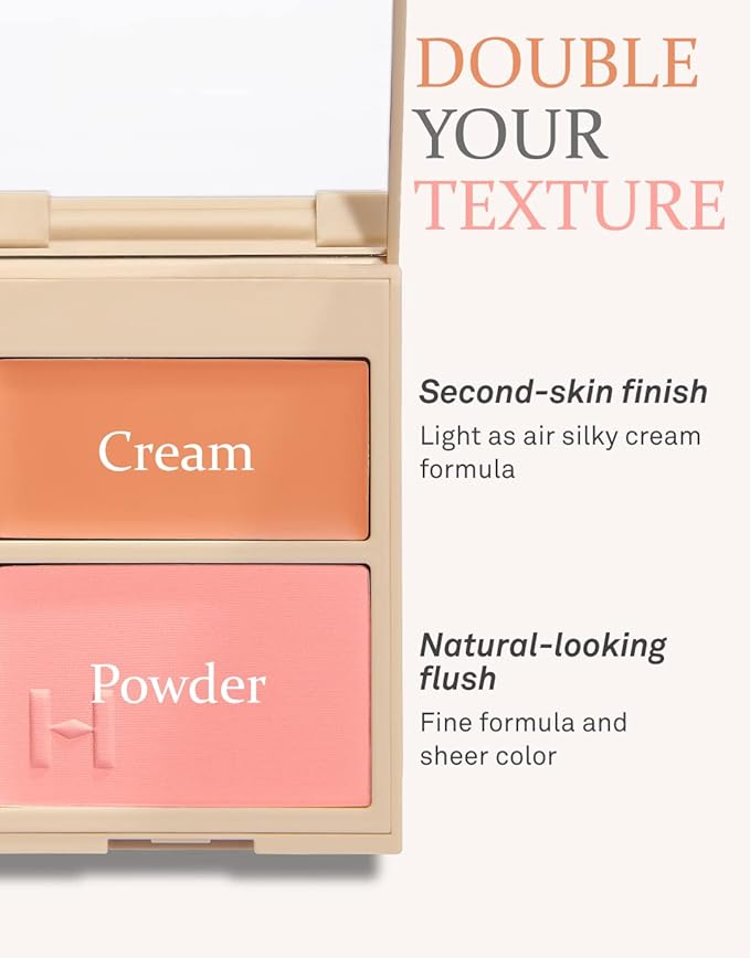 hince True Dimension Layering Cheek - Cream & Pressed Powder 2 Different Shades & Textures - Silky Seamless Long Lasting Blush Makeup - Muted Beige & Elegant Rose Beige (1, NEW SYMPHONY, L002)