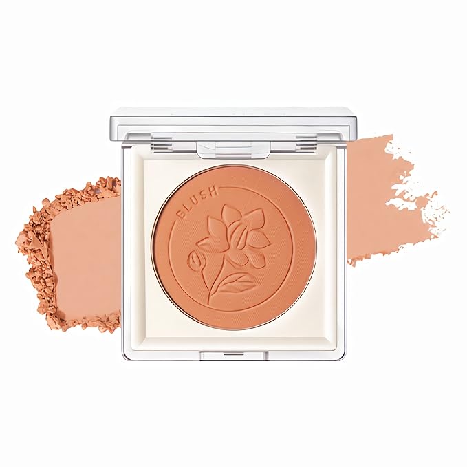 FOCALLURE Powder Palette Blush, Matte Mineral Blush Powder, Bright Shimmer Face Blush Makeup, Contour and Highlight Blush Palette, Highly Pigmented, Long Lasting, Waterproof, Blendable, #101