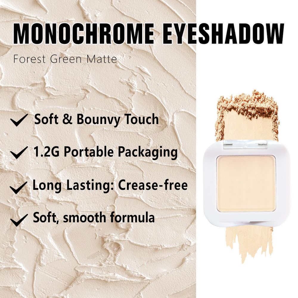 Kaely Single Eyeshadow Makeup, Vanilla Nude Beige Neutral Powder Matte Eye Shadow for Older Women, Monochrome Eye Shadow Palette Pigmented Waterproof, sombras para ojos, Lightweight Blendable, 17