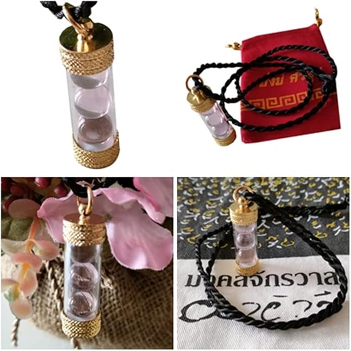 Thai Buddha Pendant Naga Eye Stone Pendant Color Pink Gem Men Women Energy Crystals for Healing and Protection Handmade Necklaces for Men