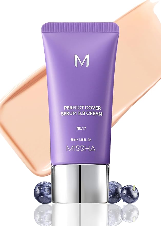 MISSHA M PERFECT COVER SERUM BB CREAM No.17 Fair- Fair with Cool Undertone, BB Cream by Cardi B Pick, Skin Tint, Tinted Moisturizer, Skin Care Foundation Makeup, Korean Makeup,1.18 Fl oz