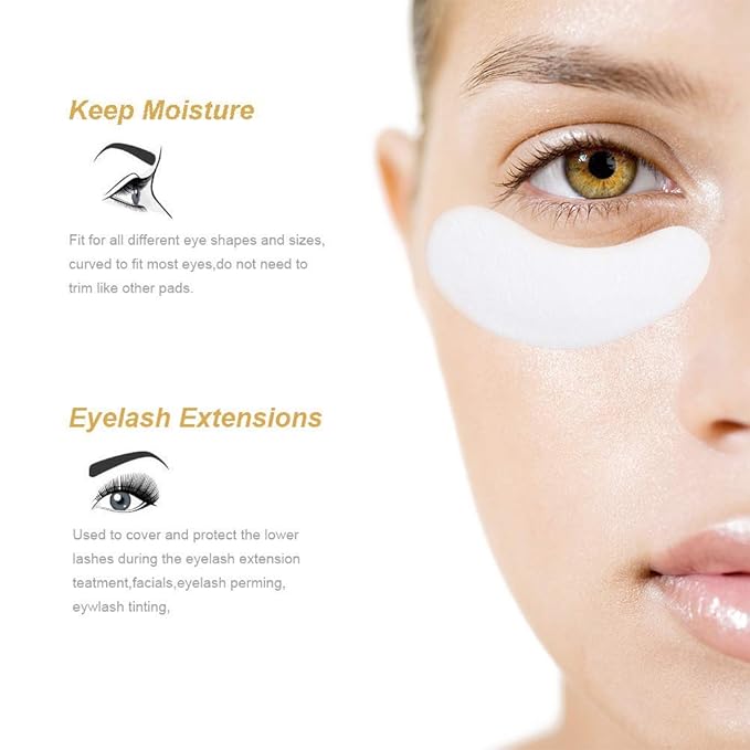 Under Eye Gel Pads Eyelash Extension Pads Lint Free DIY False Eyelash Lash Extension Makeup Eye Gel Patches Pack (50)
