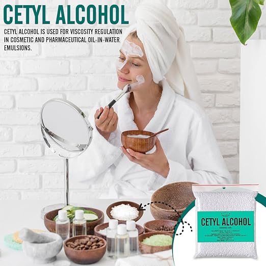 Cetyl Alcohol for Homemade Cosmetics, Lipsticks, Body Butter Bars, Hand Lotions, Hair Conditioners, Shampoo – Thickening Agent, Emulsifier, Viscosity Regulator - 7.06 oz