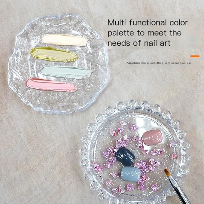 Nail Art Palette Nail Mixing Palette Polish Color Mixing Plate Pearl Edge Nail Holder Display Board Cloud Shape for Nail Art Nail Tip Holder Nail Art Display (Pearl-blue)