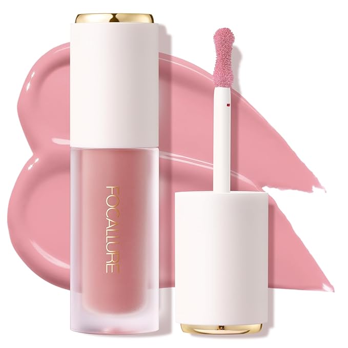 FOCALLURE Silky Cream Liquid Blush,Leaving a Matte Dewy Makeup Look,Easy to Apply and Create a Natural Flush,Long Lasting and Lightweight Cheek Blush Face Makeup,BABY DOLL