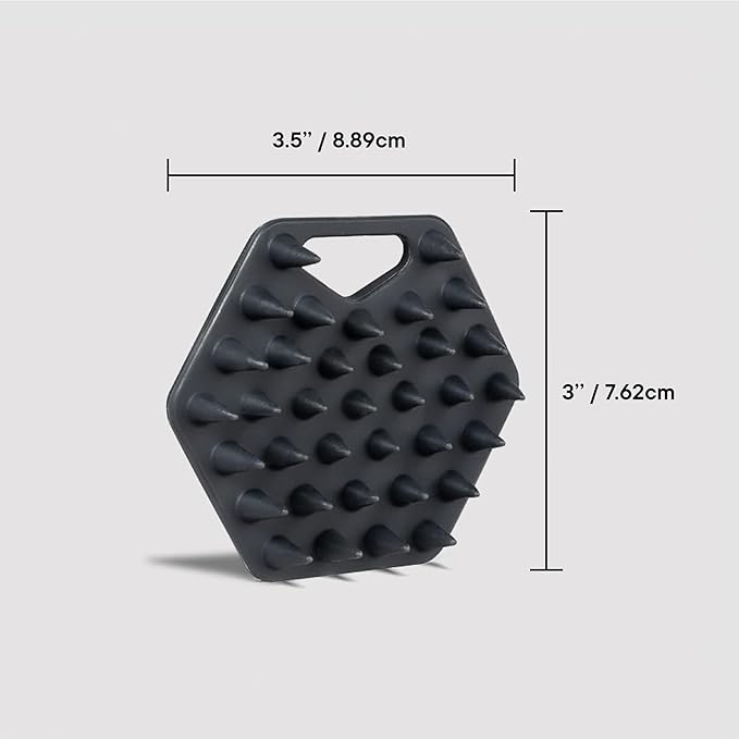 TOOLETRIES Beard Scrubber - Silicone Beard Brush & Exfoliator for Men, Deep Cleans & Unclogs Pores, Ergonomic Handle Design, Removes Beardruff - Charcoal
