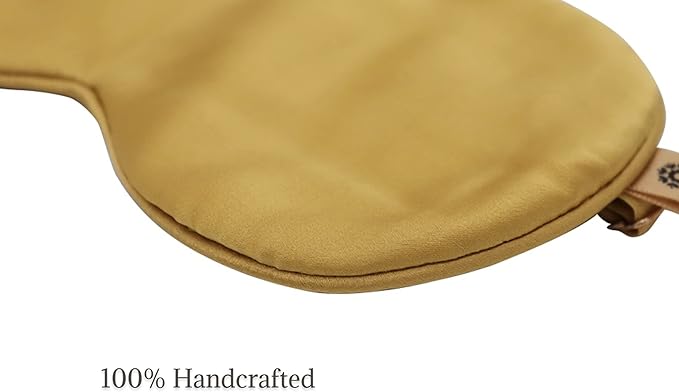 Premium Handcrafted 25 Momme Mulberry Silk Eye Mask for Sleeping (Golden Honey)