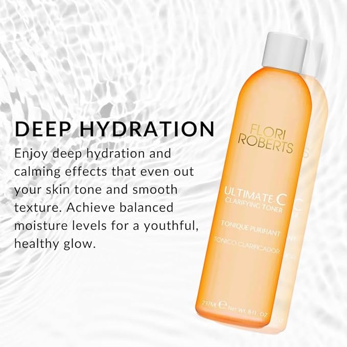 Ultimate-C Clarifying Toner by Flori Roberts, Facial Toner for Women of Color or Deeper Skin Tones, Protects Against Signs of Aging, Refreshing, Hydrating, Calming, Alcohol-Free