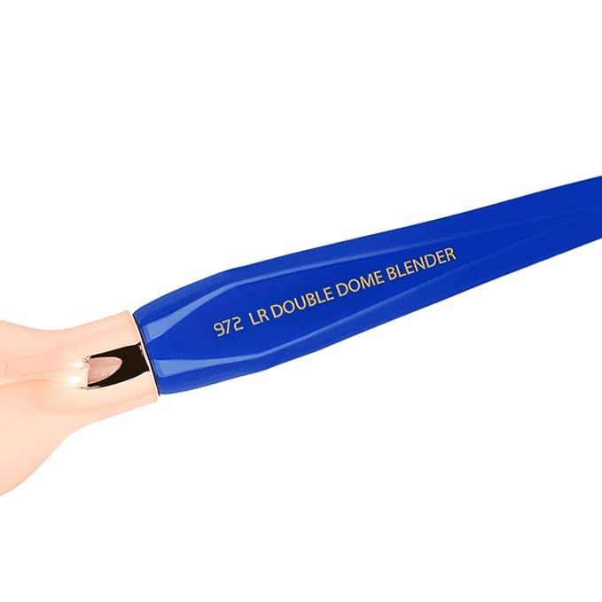 Bdellium Tools Professional Makeup Brush - Golden Triangle 972 Large Rounded Double Dome Blender - With All Vegan and Soft Synthetic Fibers, For Foundation Application & Blending (Blue, 1pc)