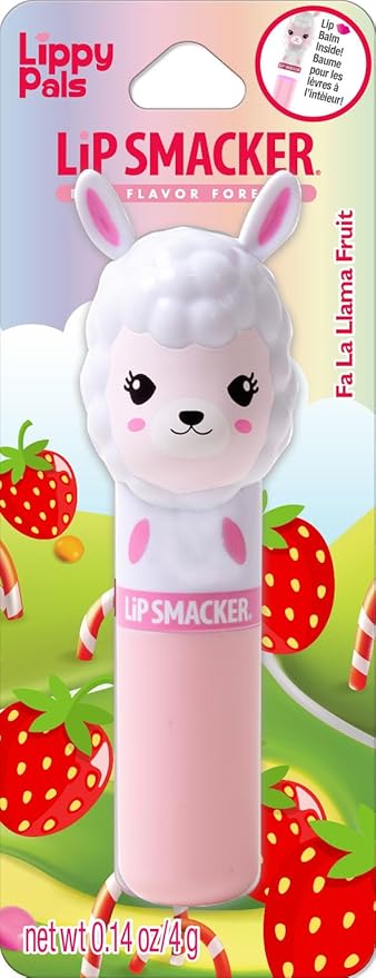Lip Smacker Lippy Pals Llama, Flavored Moisturizing & Smoothing Soft Shine Lip Balm, Hydrating & Protecting Fun Tasty Flavors, Cruelty-Free & Vegan - Straw-ma-Llama berry