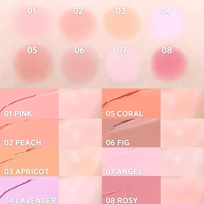 BBIA Ready To Wear Downy Cheek Cream Blush 8 Color - Creamy Blendable & Buildable Blush Dewy Texture & Matte Finish High Pigment Longlasting Lightweight Natural Face Makeup, 0.12oz (03 DOWNY APRICOT)