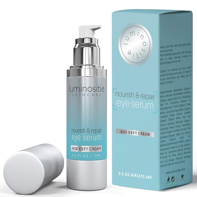 Under Eye Brightener Serum for Puffy Eyes & Dark Circles - Hydrating, Anti Aging, Under Eye Serum - Fast Absorption & Lightweight Finish