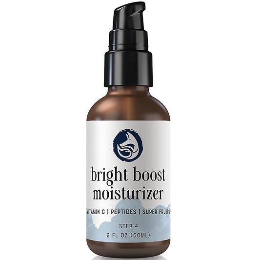 Bright Boost 7 Superfruits Peptide Face Moisturizer with Vitamin C - Gentle Daily Hydrating Luxury Lotion for Radiant Skin - Smooths Fine Lines - Fragrance Free All Skin Types 2oz