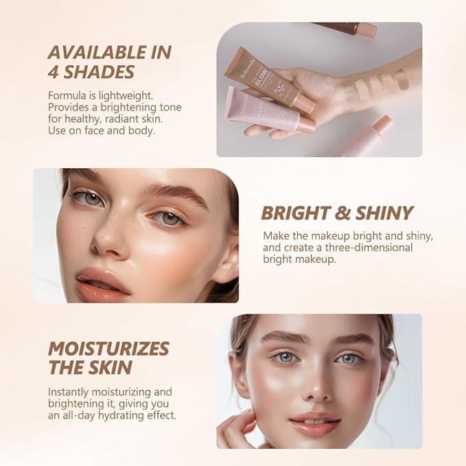 Full Match Glow Foundation, Enhance Foundation Natural Glow, Professional Coverage for a Flawless Look (Fair, Large)