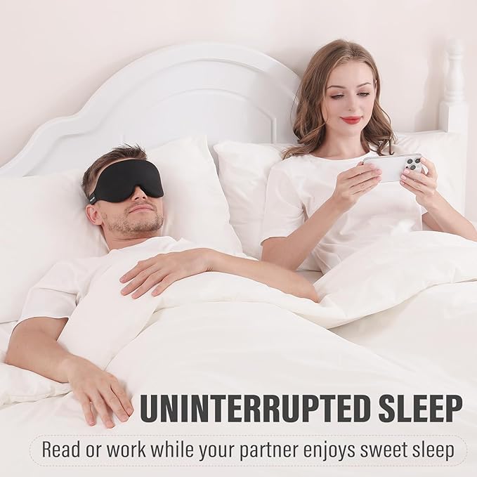 YIVIEW Sleep Mask for Side Sleeper, Complete Light Blocking 3D Pink Sleeping Eye Mask, Soft Breathable Eye Cover for Women Men, Relaxing Zero Pressure Night Blindfold