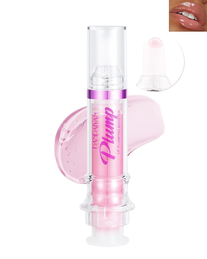 Lip Plumping Booster Lip Gloss, Glossy Lip Tinted Stain, High-Shine Smooth Fuller Lips, Hydrating & Volumizes Lip Oil Lip Glaze, Plump and Pout Plumper Lipstick, Christmas Makeup Gift for Women-01#