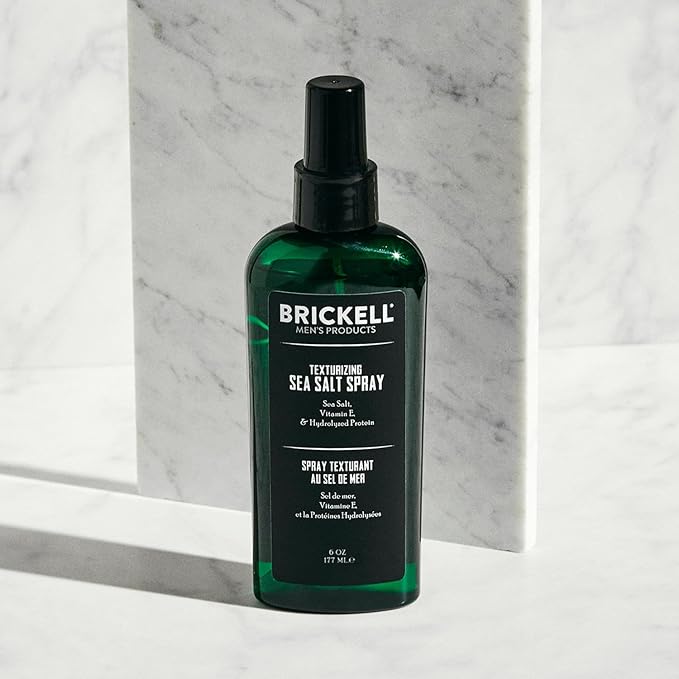Brickell Men's Texturizing Sea Salt Spray for Men, Natural & Organic, Alcohol-Free, Lifts and Texturizes Hair for a Beach or Surfer Hair Style, 6 Ounce