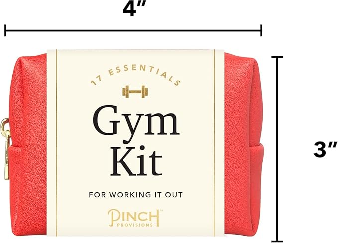 Pinch Provisions Gym Kit, includes 15 Personal Care Essentials for Wellness & Beauty, Perfect for Gifts, Gym Bags, Duffle Bags & Lockers (Poppy Red)