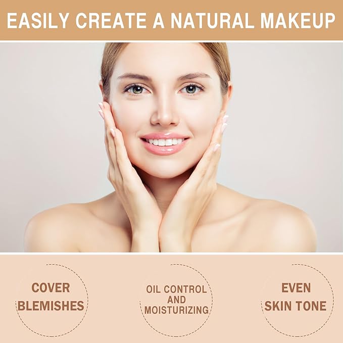 Skin Tone Adjusting CC Cream Spf 50, Colour Correcting Self Adjusting for Mature Skin, Moisturizing Skin, Primer, Concealer, Brightening Skin Tone（2Pcs Natural Color）