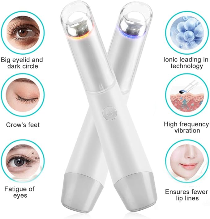 Eye Face Massage Tool Wand Pen, Portable Electric Eye Lift Wand Heated Warm Eye Lip Massager Vibration Skin Care Tool for Eyes