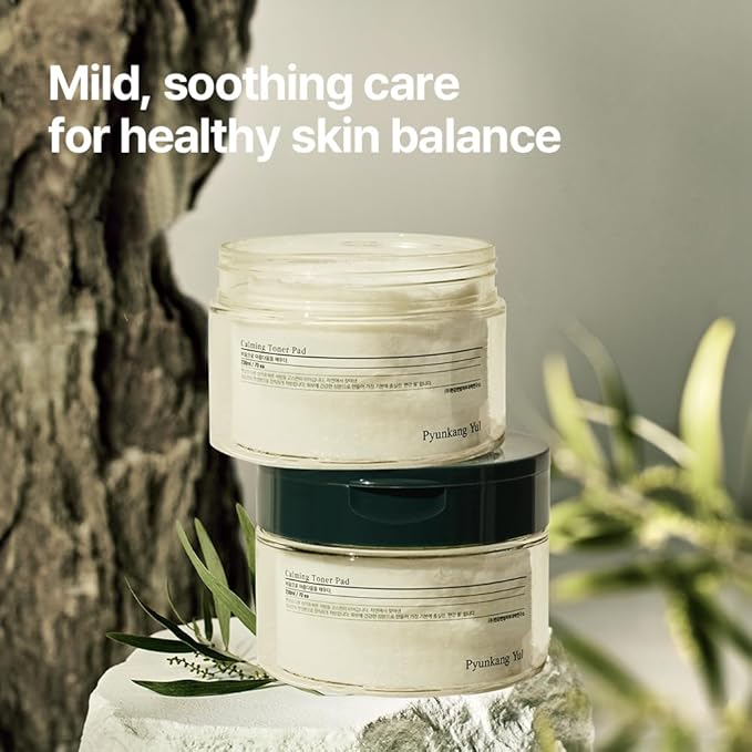 Pyunkang Yul PKY Calming Toner Pad with Tea Tree, 5 Hyaluronic Acids, Removes Dead Skin Cells, Moisturizes, Korean Face Skin Care, Acne Prone & Sensitive Skin, Double-Sided Pad 7.7 fl.oz 70ea