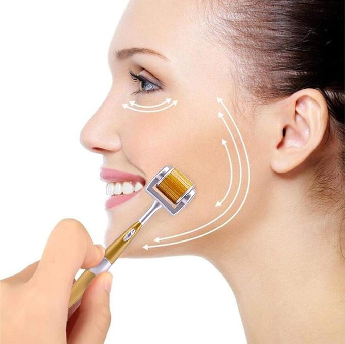 Derma Roller Real Needle, 192 Titanium Microneedle Roller Face Body for Home Use - includes Storage Case