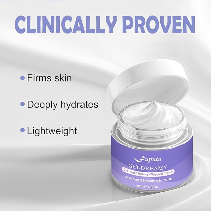 Get Dreamy Overnight Toning Whip - Body Firming Cream for Women, 6.76 oz Sleep & Sculpt Night Cream, Reduces the Appearance of Body Skin Laxity for Mulated for All Skin Types (200ml)