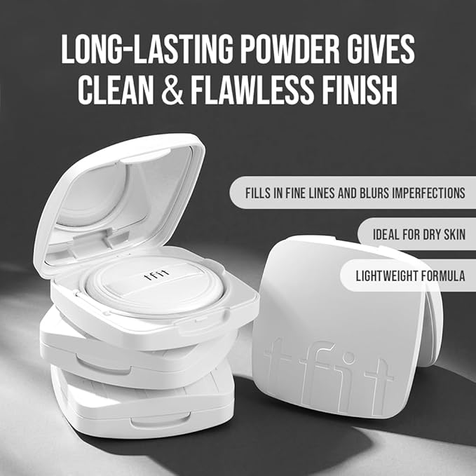 Finish Setting Pact - Blurs Pore & Fine Lines, Long-wearing, Matte Finish, Ideal for Oily Skin, Korean Makeup, 0.14 Oz. (03 Sand Beige, 0.14 Oz.)