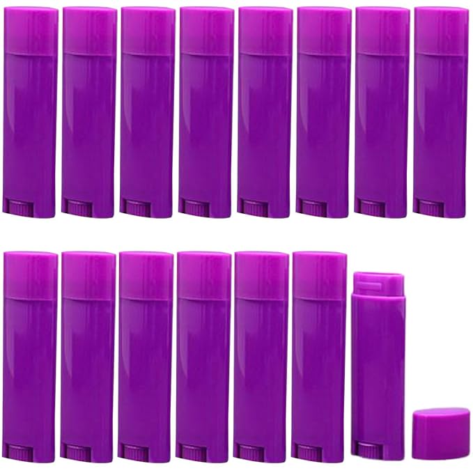 5ml 50Pcs Empty Oval Deodorant Lip balm Tubes Containers Twist-up Refillable Containers for Lipstick,Chapstick,Homemade Lip balm,DIY Deodorants(Purple)