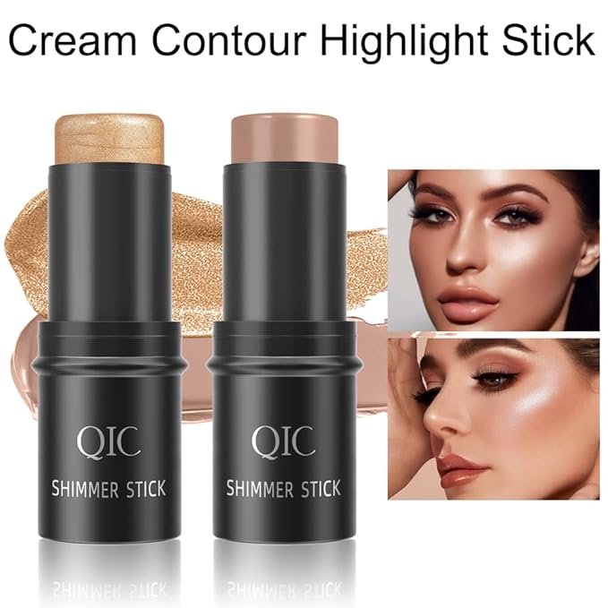 Face Sticks Trio, Blush Stick, Contour Stick, Highlighter Makeup Stick, Cream Blush Stick for Cheeks, Eyes and Lips, Facial Repair Bronzer Shading Stick, Smooth Shimmer Face Highlighter Wand