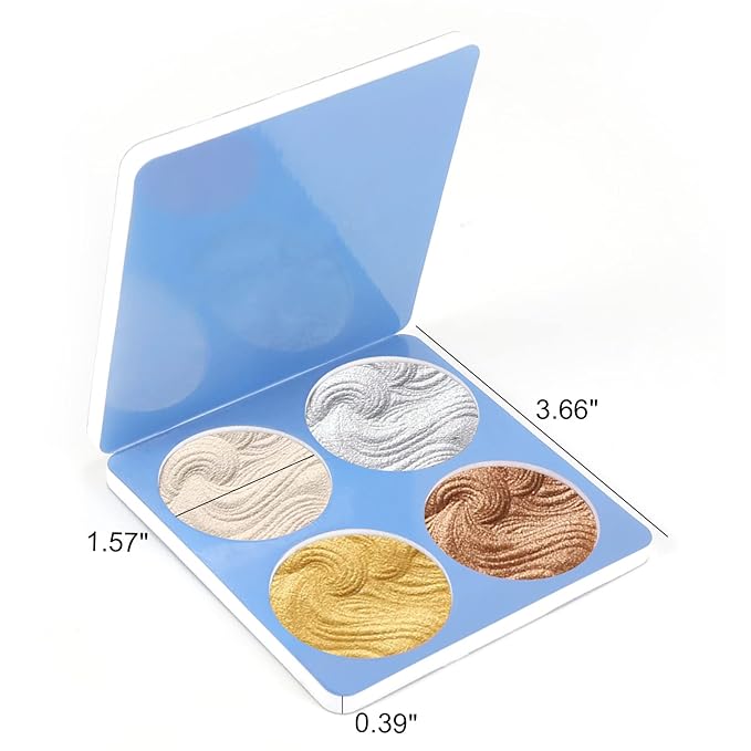 Boobeen Highlighter Makeup Highlighter Palette Powder Shimmer Highlighter Makeup Facial Illuminator Bronzer Palette Waterproof Long Lasting