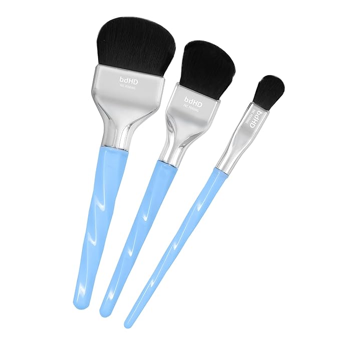 Bdellium Tools Professional Makeup Brush - Blue Double Dome Blender 3pc Brush Set