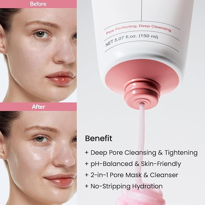 BIODANCE Collagen Mask To Foam Cleanser, Face Wash for Women, 2-in-1 Pore Mask and Hydrating Foaming Facial Cleanser for Sensitive Skin, Oily Skin, 5.07 fl. oz. (150 ml)