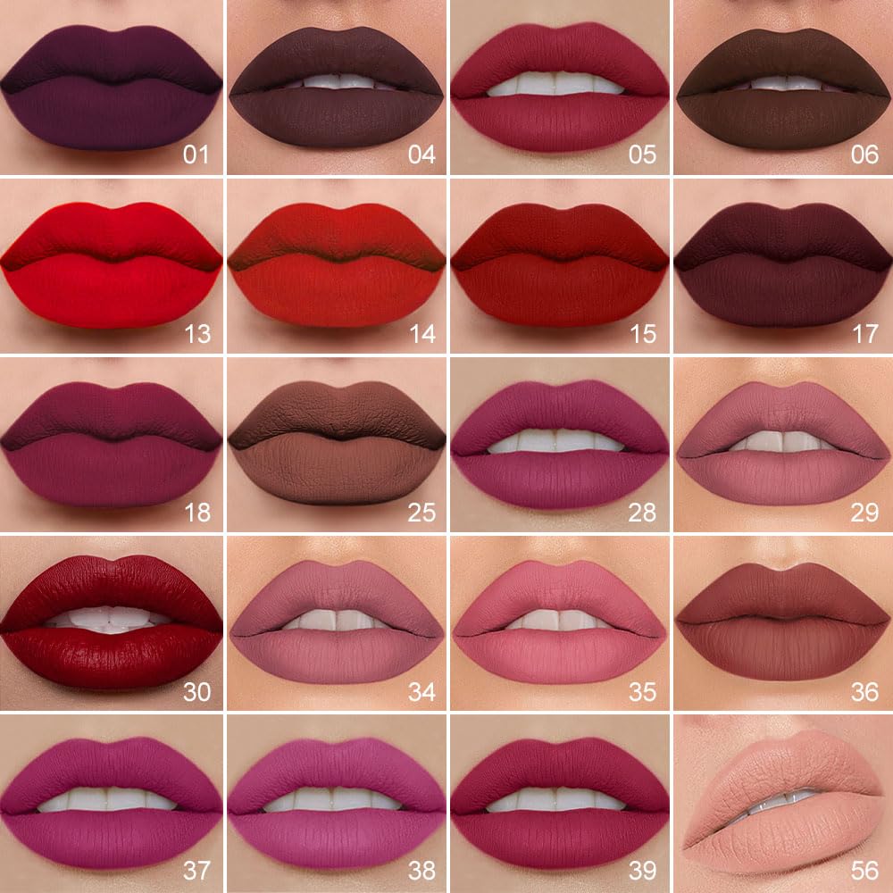 evpct 1Pcs Dark Deep Brown Chocolate Matte Lip Liner and Liquid Lipstick Stain Makeup Set for women, Long Lasting Smudge Proof Lipstick labiales matte mate larga duracion listip 24 hours originales,06
