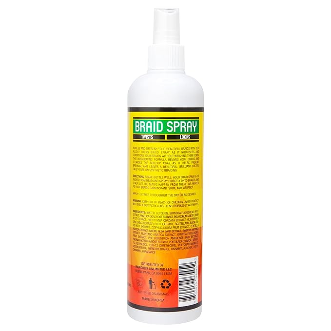 AllDay Locks Braid Spray (12 oz) | Alleviates Itchy & Dry Scalp | High Shine, Softens Dull Hair | Cleanse & Rejuvenate Braids, Locks, Twists, Cornrows | 12 oz