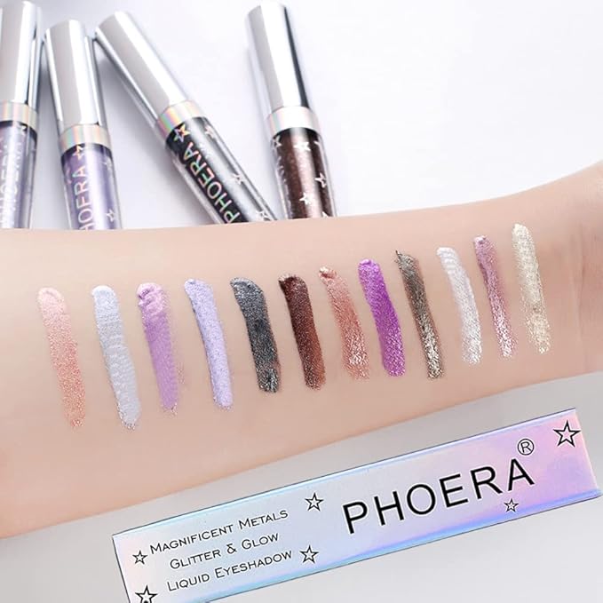 Glitter Eyeshadow，Makeup For Eyes Liquid Shimmer Sparkle Glow Light Colors Pencil Stick Shiny Long Lasting Waterproof Shining Eye Shadow Sets Metallic Pigments Metals Gloss Sparkling Pen Kit (A103)