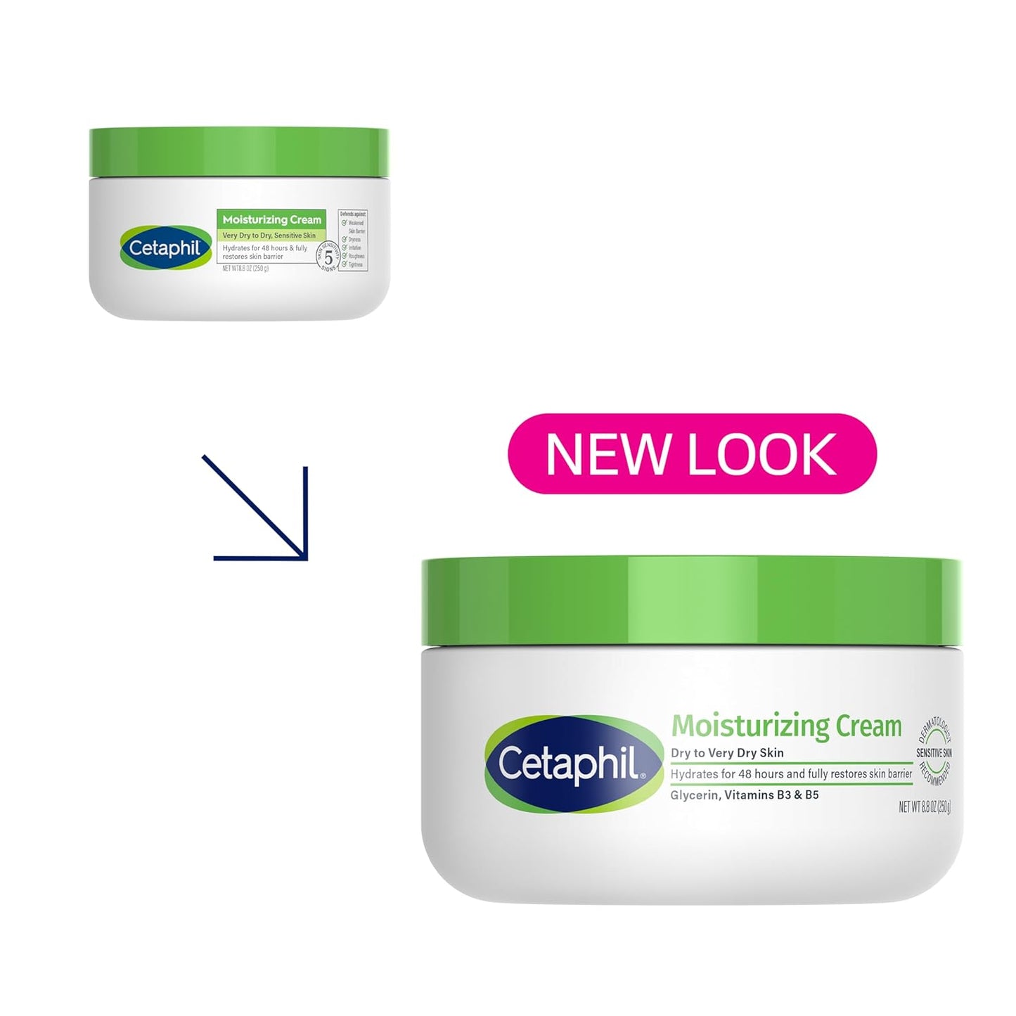 Cetaphil Face & Body Moisturizer, Hydrating Moisturizing Cream for Dry to Very Dry, Sensitive Skin, NEW 8.8 oz, Fragrance Free, Non-Comedogenic, Non-Greasy (Packaging May Vary)