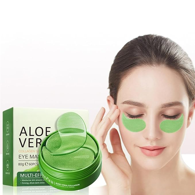 Under Eye Patches for Dark Circles, Puffiness and Eye Bags, Aloe Vera Eye Mask,Wrinkle Treatment Anti-Aging Rejuvenating Moisturizing Skin Care 60PCS Collagen Eye Gel Pads Anti-Wrinkle Eye Patches