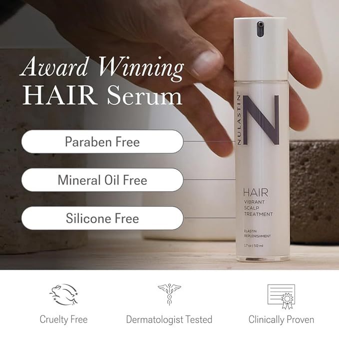 NULASTIN Hair Serum - HAIR Vibrant Scalp Treatment - Promote Scalp Care & Thicker Looking Volume in Thinning Hair - With Keratin & Peptides to Help Minimize Visible Shedding (2 Count, 1.7 Oz Each)