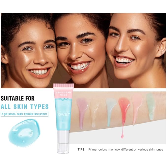 AKARY Gel-Based & Hydrating Face Primer For Smoothing Skin & Gripping Makeup with Vitamin E, Long-Wear Foundation Face Primer for Oil Control, Even Fine Lines, 0.81 Fl Oz, 06 Lavender