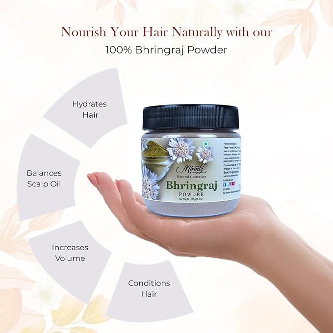 100% Natural Bhringraj Powder | (100 gms) False Daisy Powder Herbal Supplement | Eclipta Alba for Hair Growth Supplements | Karisalankanni Ayurvedic Support for Healthy Hair | Herbal Hair Mix