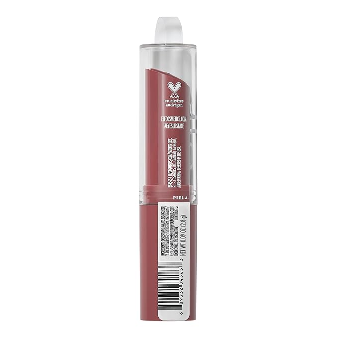 e.l.f. Hydrating Core Lip Shine, Conditioning & Nourishing Lip Balm, Sheer Color Tinted Lip Moisturizer, Happy, 0.09 Oz