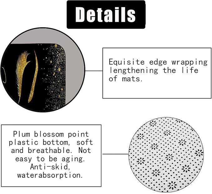 4PCS Unicorn Eyelash Shower Curtain Set, Luxury Gold Glitter Eyebrow Makeup Confetti Hello Gorgeous Glam Modern Fashion Black Women Bathroom Decor, Non-slip Bath Mat Toilet Rug, Gold Eyelash