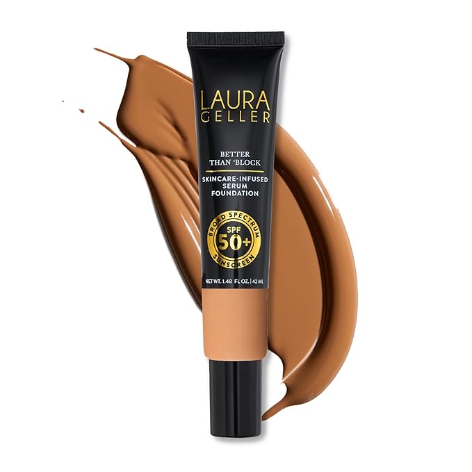 LAURA GELLER NEW YORK Better Than ‘Block Skincare-Infused Serum Foundation with Broad Spectrum SPF 50+, Sand