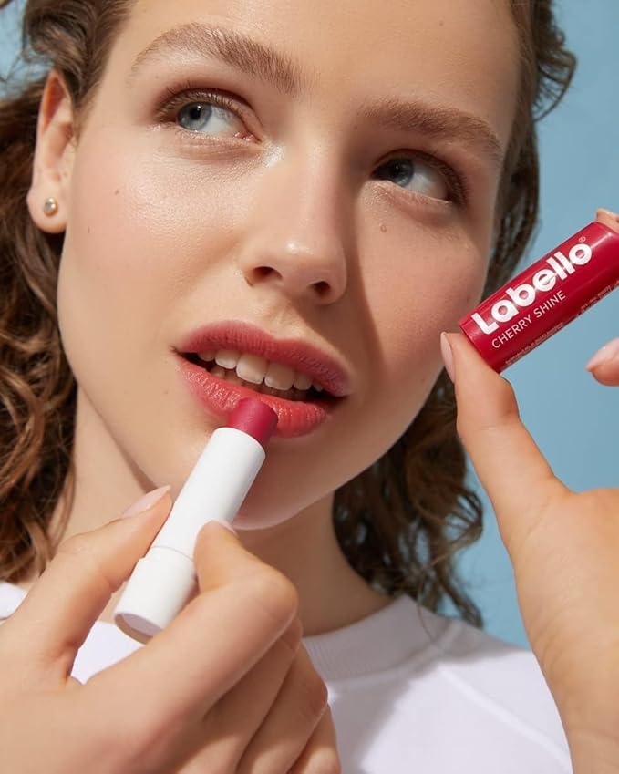 3 LABELLO CHERRY FRUITY SHINE LIP BALM STICK CARE BEAUTY SOFT SMOOTH SPF 10 NEW
