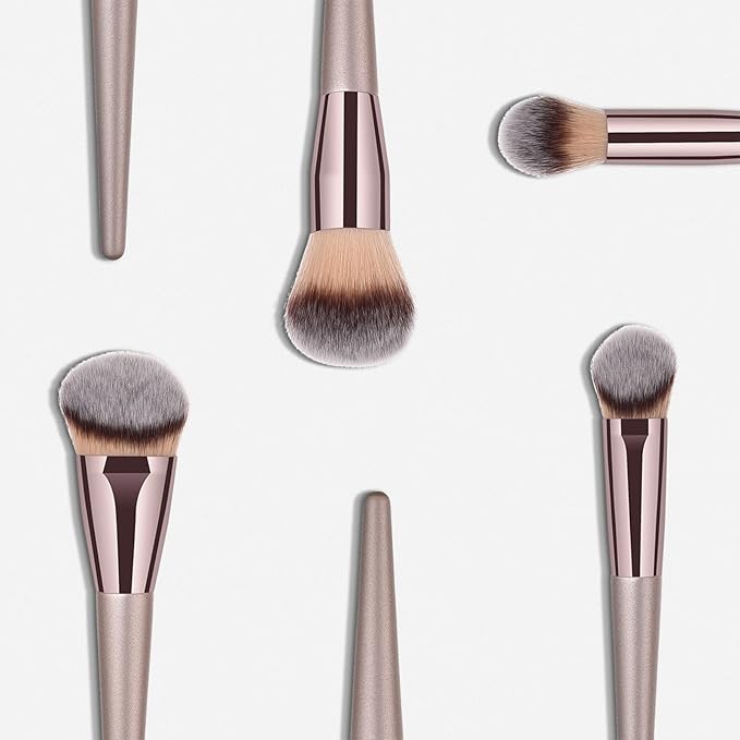 4pcs Professional Makeup Brush Set, Premium Synthetic Liquid Foundation Brush Blending Powder Tapered Kabuki Makeup Brushes Cosmetics Applicator