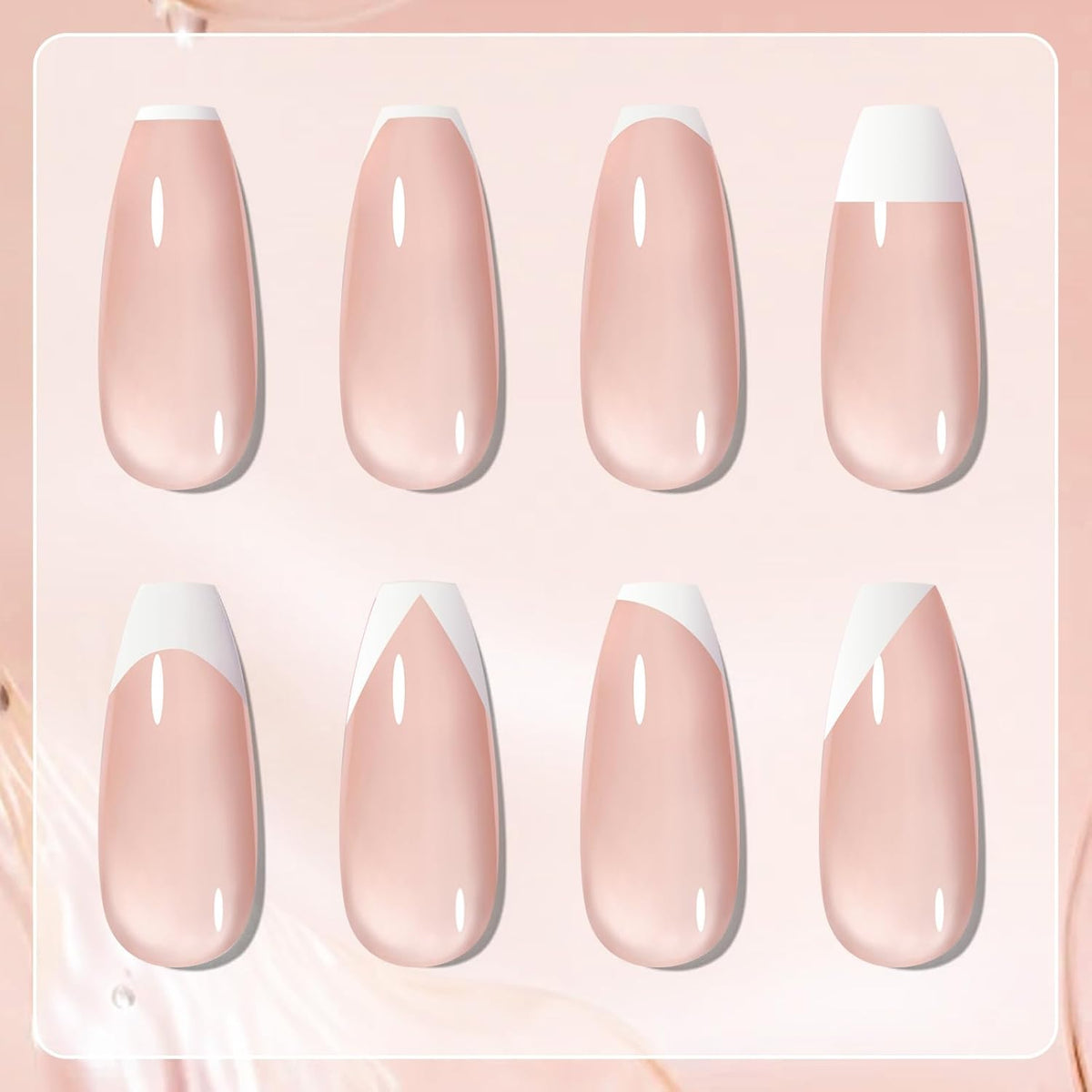 Born Pretty French Manicure Kit, Nail Stamper and 2Pcs Gel Nail Polish, Include Jelly Nude White Colors for French Tip DIY Salon, U V Light Cure