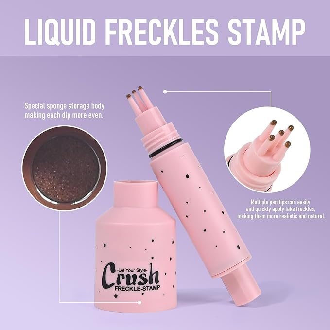 Freckles Stamp Pen, Resistant Faux Liquid Freckle Makeup, Waterproof Sweatproof Quick Dry Long Lasting, Natural Lifelike Sunkissed Matte Finish Fake Freckle Pen-MEDIUM