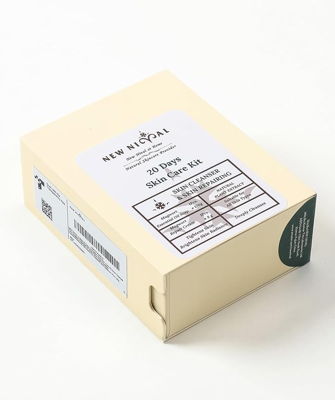 40 Days Complete Acne Skin Care Kit.Mugwort Essential Oil Soap -1Pcs,120g-For Moisturize,Balance Skin.-Acne Recovery Ointment for Facial Acne&Pores-2Pcs,16g.